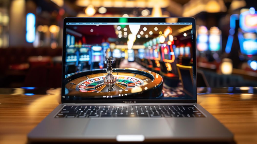 Classic and video slot game categories shown on a tablet screen